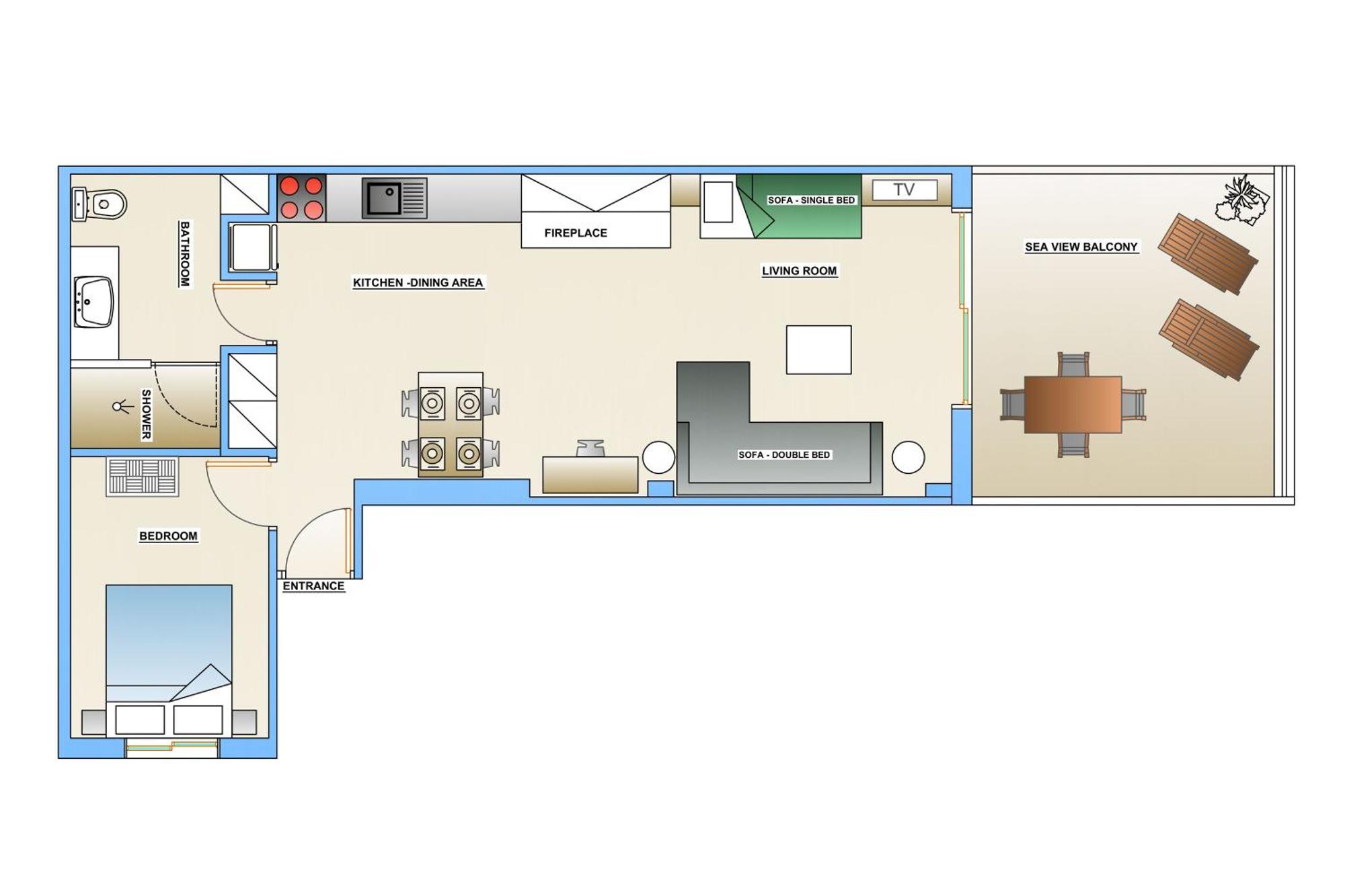 Luxurioeses Apartment Mit Einem Schlafzimmer Direkt Am Wasser, Meerblick Kivérion 외부 사진